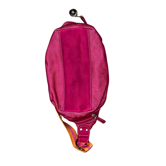 The SAK Pink Knit and Orange Strap 13" Shoulder Hobo Bag Y2K - Picture 7 of 11